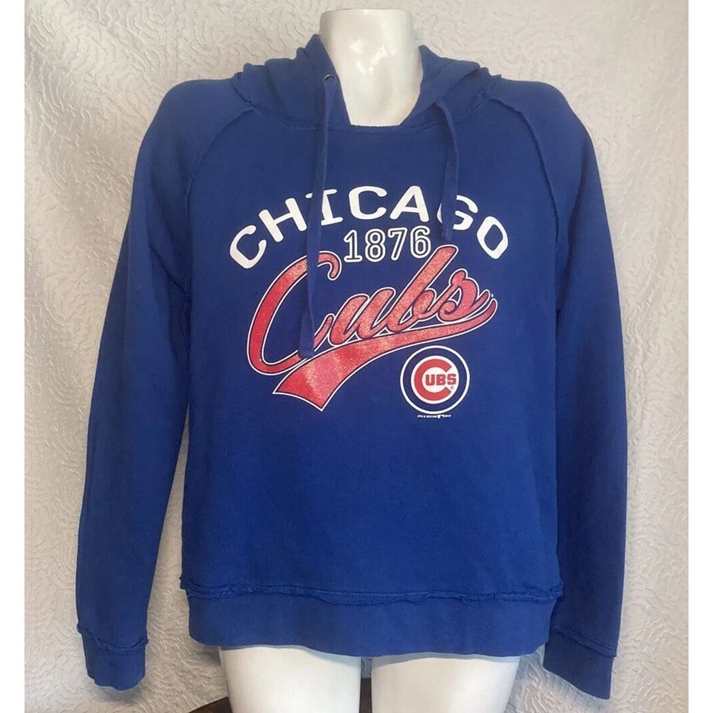 MLB Chicago Cubs Sweatshirt Hoodie glitter Blue 5TH & OCEAN 2015 Size Medium